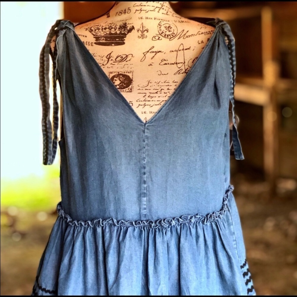 SUGAR LIPS, Jean Tank w/black rickrack - Picture 5 of 11